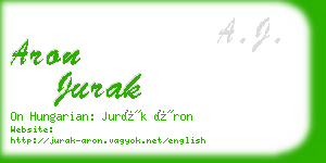 aron jurak business card